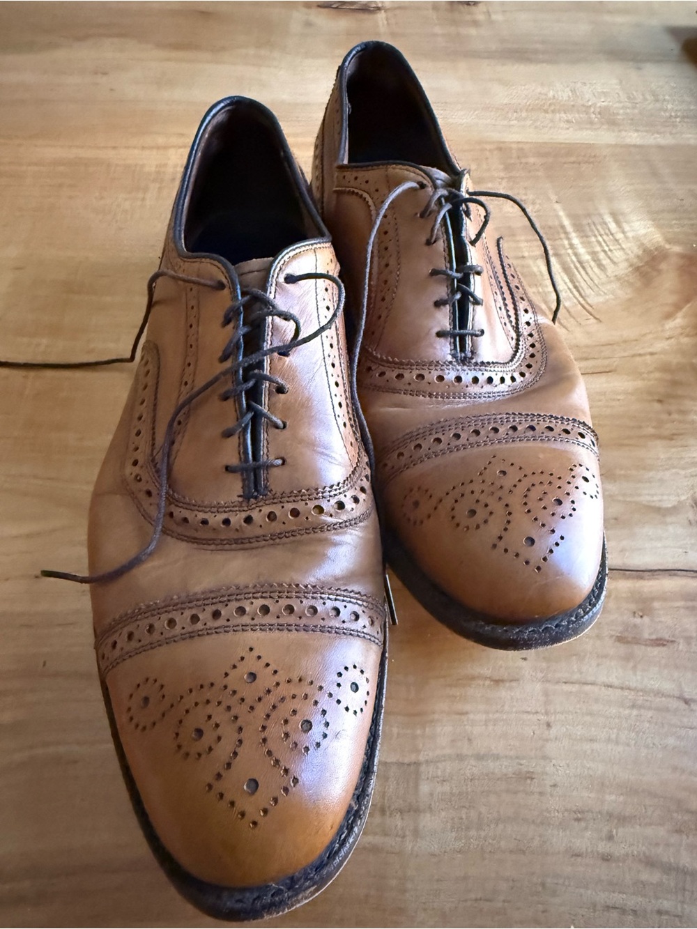 Allen Edmonds Strand Walnut 11.5 E Wide Oxford Brogue Dress Shoes Made in USA